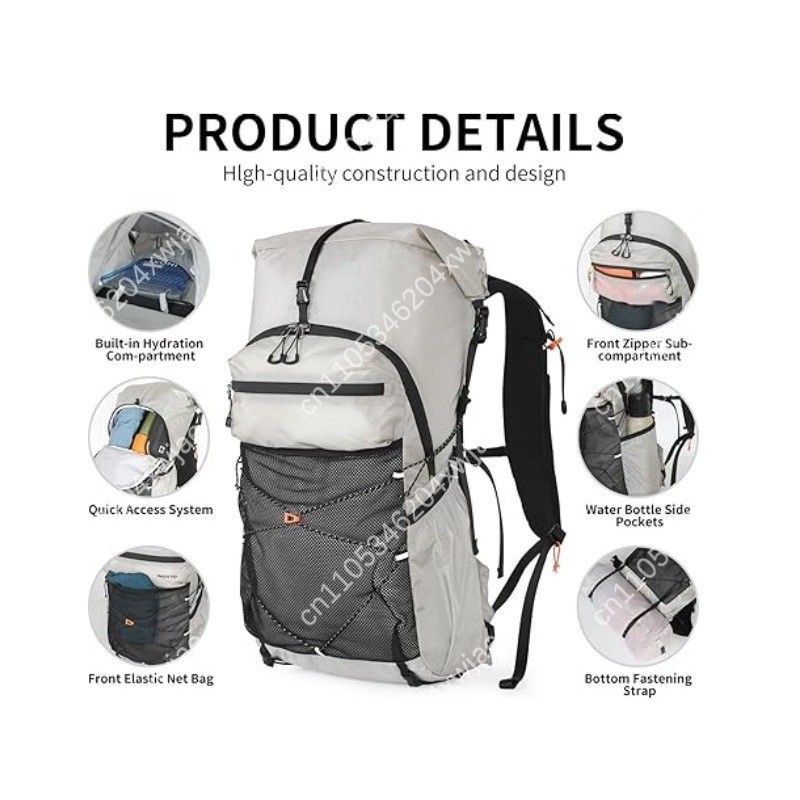 Outdoor Adventure Backpack - กระเป๋าเป้เดินทางกลางแจ้งแบบ unisex ขนาด 30 ลิตร น้ำหนักเบา