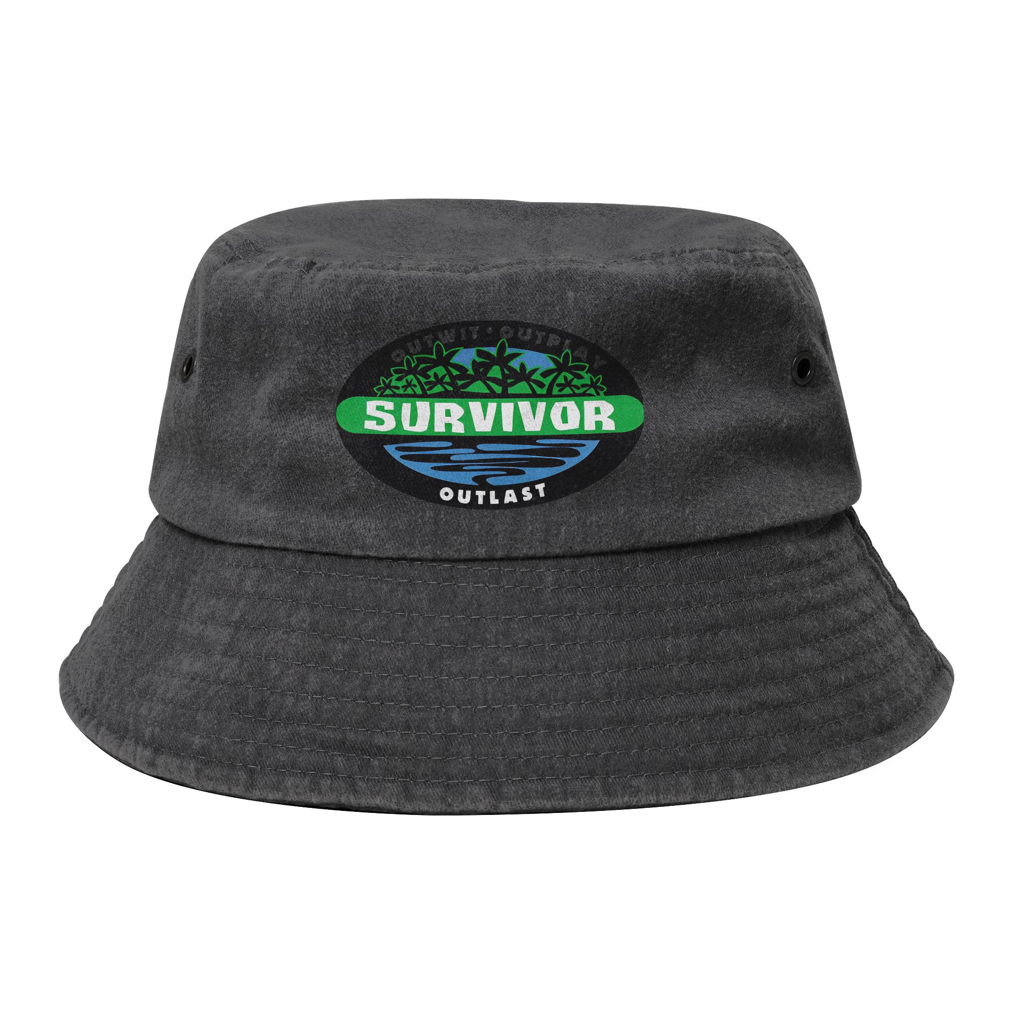 Outdoor Adventure And Travel Show - หมวกบักเก็ตสำหรับผู้หญิง ลาย S-Survivors จากรายการเกมผจญภัย หมวกเดนิมสไตล์วินเทจสำหรับกิจกรรมกลางแจ้ง หมวกตกปลา