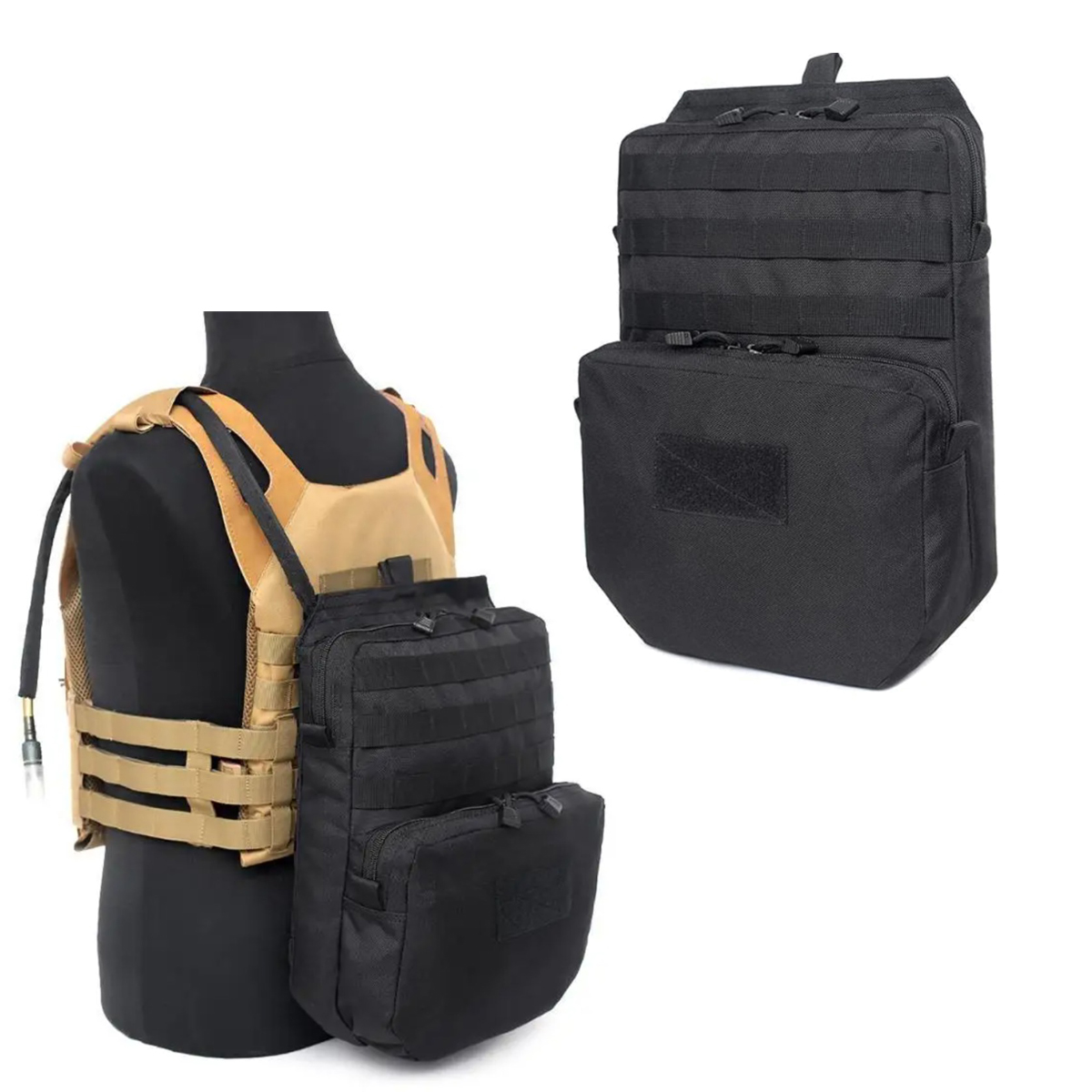 Outdoor Adventure Backpack - กระเป๋าเป้สะพายหลังสำหรับออกแคมป์กลางแจ้งกระเป๋าเป้สะพายหลังให้ความชุ่มชื้นอุปกรณ์การล่าเสื้อกั๊กอุปกรณ์เสริม EDC กระเป๋าไนลอนเดินป่าเดินทางเอาตัวรอด