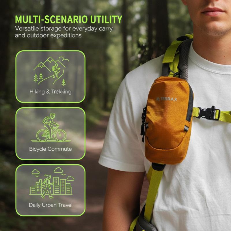 Outdoor Adventure Trips - กระเป๋าสะพายไหล่สำหรับกิจกรรมกลางแจ้งทุกฤดูกาล สายสะพายแบบกระเป๋าเป้ กันน้ำ ทนทาน สำหรับเก็บโทรศัพท์และขวดน้ำ เหมาะสำหรับเดินป่า