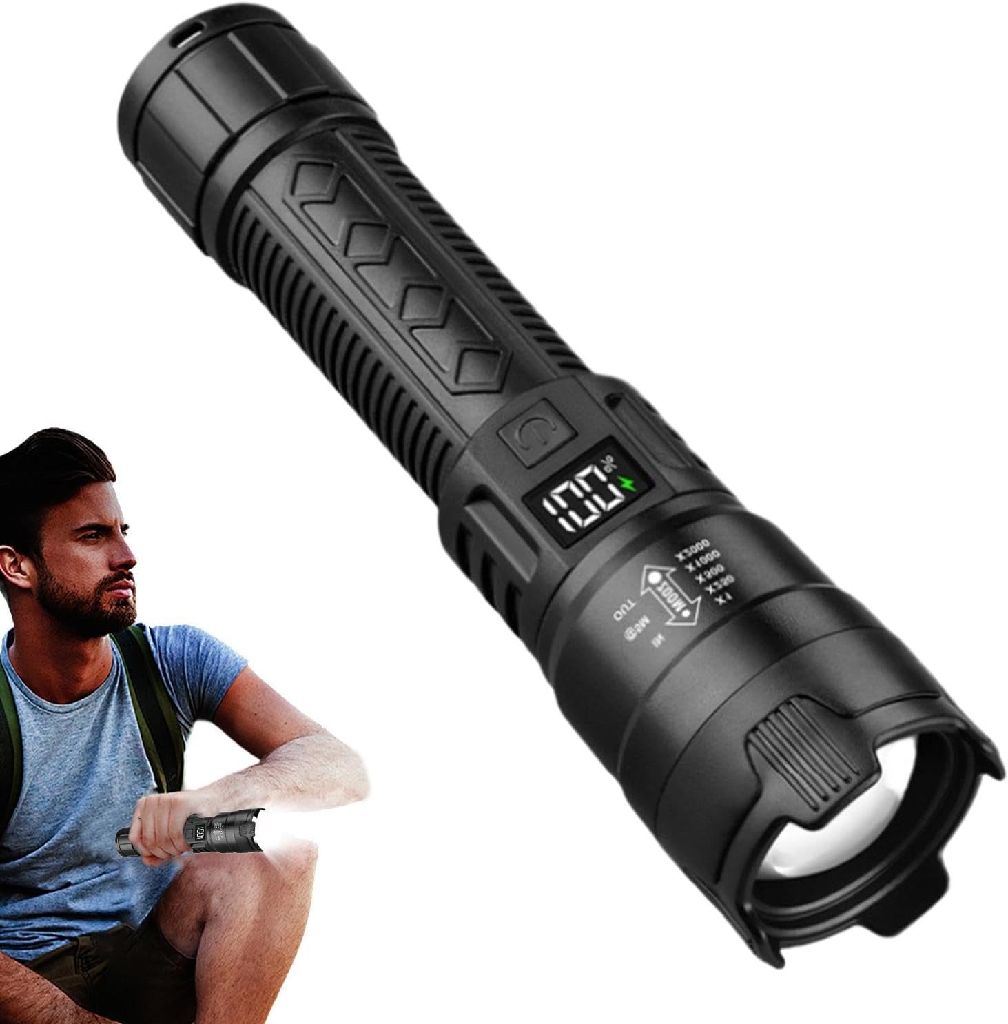 ไฟฉาย LED ยุทธวิธี 2000LM ชาร์ - Outdoor Adventure Trips บทวิจารณ์และราคา