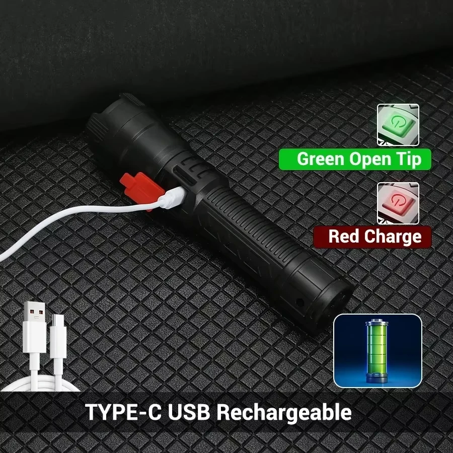ไฟฉาย LED ยุทธวิธี 2000LM ชาร์ - Outdoor Adventure Trips บทวิจารณ์และราคา